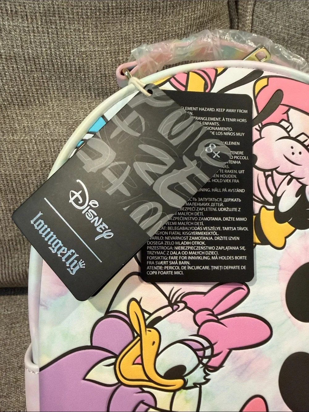 NEW- Loungefly Disney Pastel Minnie & Friends Kids Mini Backpack - Pink Tie-Dye